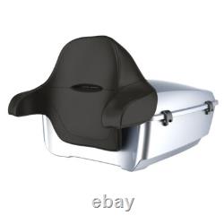 Advanblack Barracuda Silver King Tour Pack Black Hinges & Latch For 97+ Harley