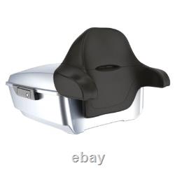 Advanblack Barracuda Silver King Tour Pack Black Hinges & Latch For 97+ Harley