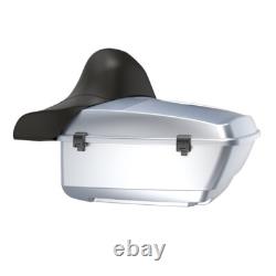 Advanblack Barracuda Silver King Tour Pack Black Hinges & Latch For 97+ Harley