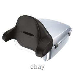 Advanblack Barracuda Silver King Tour Pack Black Hinges & Latch For 97+ Harley