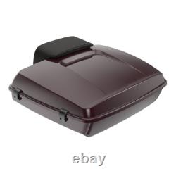 Advanblack Black Cherry Razor Tour Pack Trunk Luggage For Harley Touring 97+