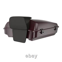 Advanblack Black Cherry Razor Tour Pack Trunk Luggage For Harley Touring 97+
