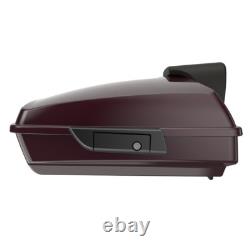 Advanblack Black Cherry Razor Tour Pack Trunk Luggage For Harley Touring 97+