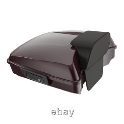 Advanblack Black Cherry Razor Tour Pack Trunk Luggage For Harley Touring 97+