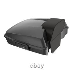 Advanblack Black Quartz Razor Tour Pack Trunk Luggage For Harley Touring 97+