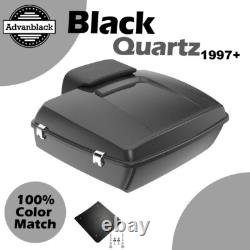 Advanblack Black Quartz Rushmore Chopped Tour Pack Fits Harley/Softail 97+