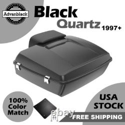 Advanblack Black Quartz Rushmore Chopped Tour Pack Fits Harley/Softail 97+