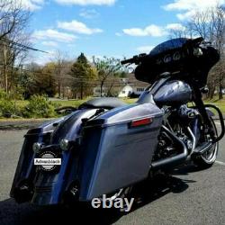 Advanblack Charcoal Pearl Stretched Saddlebag Pinstripe For 2014+ Harley Touring