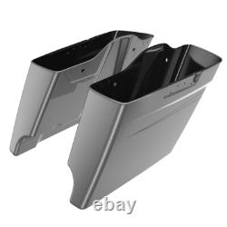 Advanblack Charcoal Pearl Stretched Saddlebag Pinstripe For 2014+ Harley Touring