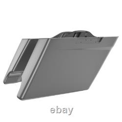 Advanblack Charcoal Pearl Stretched Saddlebag Pinstripe For 2014+ Harley Touring