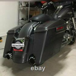 Advanblack Charcoal Pearl Stretched Saddlebag Pinstripe For 2014+ Harley Touring