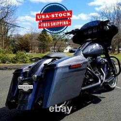 Advanblack Charcoal Pearl Stretched Saddlebag Pinstripe For 2014+ Harley Touring
