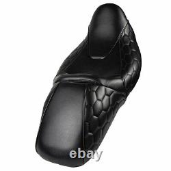 Advanblack Cobra Seat with Black Custom Stitching for 08+ Harley Touring Models