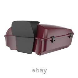 Advanblack Crimson Red Sunglo Chopped Tour Pack Black Hinges For Harley 1997+
