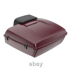 Advanblack Crimson Red Sunglo Chopped Tour Pack Black Hinges For Harley 1997+