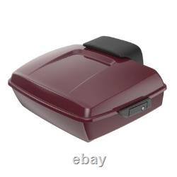 Advanblack Crimson Red Sunglo Chopped Tour Pack Black Hinges For Harley 1997+