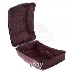 Advanblack Crimson Red Sunglo Chopped Tour Pack Black Hinges For Harley 1997+