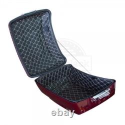 Advanblack Crimson Red Sunglo Chopped Tour Pack Black Hinges For Harley 1997+