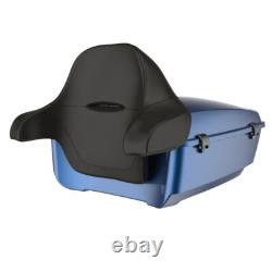 Advanblack Dark Blue Pearl King Tour Pack Black Hinges & Latch For 1997+ Harley