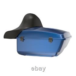 Advanblack Dark Blue Pearl King Tour Pack Black Hinges & Latch For 1997+ Harley