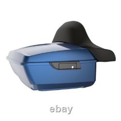 Advanblack Dark Blue Pearl King Tour Pack Black Hinges & Latch For 1997+ Harley