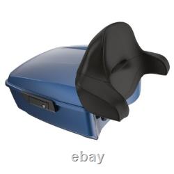 Advanblack Dark Blue Pearl King Tour Pack Black Hinges & Latch For 1997+ Harley