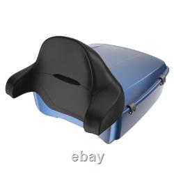 Advanblack Dark Blue Pearl King Tour Pack Black Hinges & Latch For 1997+ Harley
