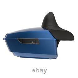 Advanblack Dark Blue Pearl King Tour Pack Black Hinges & Latch For 1997+ Harley