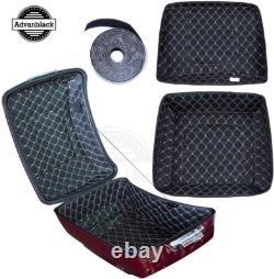 Advanblack Dark Blue Pearl King Tour Pack Black Hinges & Latch For 1997+ Harley