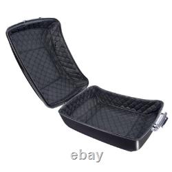 Advanblack Dark Blue Pearl King Tour Pack Black Hinges & Latch For 1997+ Harley