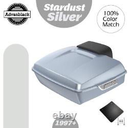Advanblack Fit 97+ Harley/Softail Rushmore Chopped Tour Pack Pak STARDUST SILVER