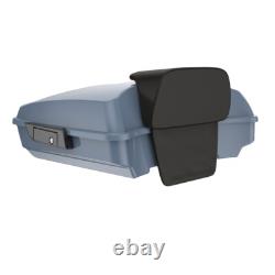Advanblack Gunship Gray Razor Tour Pack Trunk Luggage For Harley Touring 1997+