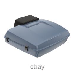 Advanblack Gunship Gray Razor Tour Pack Trunk Luggage For Harley Touring 1997+