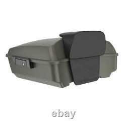 Advanblack Industrial Gray Denim Chopped Tour Pack Black Latch Fits Harley 97+