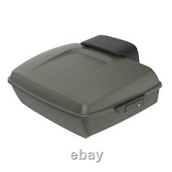 Advanblack Industrial Gray Denim Chopped Tour Pack Black Latch Fits Harley 97+