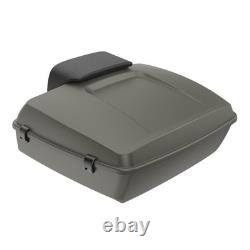 Advanblack Industrial Gray Denim Chopped Tour Pack Black Latch Fits Harley 97+