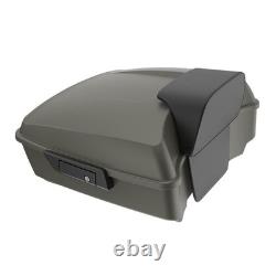 Advanblack Industrial Gray Denim Chopped Tour Pack Black Latch Fits Harley 97+