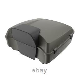 Advanblack Industrial Gray Denim Chopped Tour Pack Black Latch Fits Harley 97+