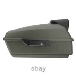 Advanblack Industrial Gray Denim Chopped Tour Pack Black Latch Fits Harley 97+