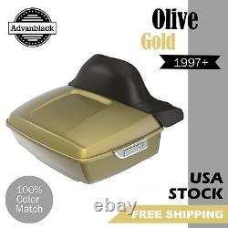Advanblack OLIVE GOLD Rushmore King Tour Pak Pack Pad Fits 97+ Harley/Softail