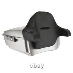 Advanblack Pewter Pearl King Tour Pack Black Hinges Latch For Harley 1997+