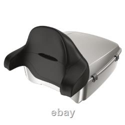 Advanblack Pewter Pearl King Tour Pack Black Hinges Latch For Harley 1997+