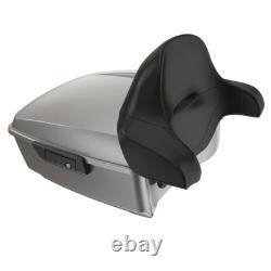 Advanblack Pewter Pearl King Tour Pack Black Hinges Latch For Harley 1997+