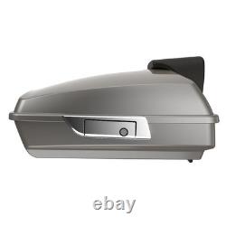 Advanblack Pewter Pearl Razor Tour Trunk Pack Luggage Fits 97+ Harley Touring