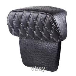 Advanblack Raptor Small Backrest Pad Beige Stitching Fits Harley Touring