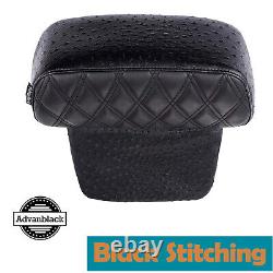 Advanblack Raptor Small Backrest Pad Black Stitching Fits Harley Touring