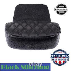 Advanblack Raptor Small Backrest Pad Black Stitching Fits Harley Touring