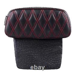 Advanblack Raptor Small Backrest Pad Red Stitching Fits Harley Touring