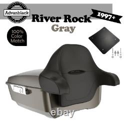 Advanblack River Rock Gray Rushmore King Tour Pack Pak For 97+ Harley/Softail