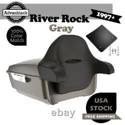 Advanblack River Rock Gray Rushmore King Tour Pack Pak For 97+ Harley/Softail